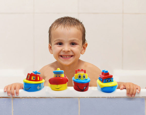 Fun Bath Toys for Boys and Girls - 4 Magnet Boats for Toddlers & Kids - Fun & Educational