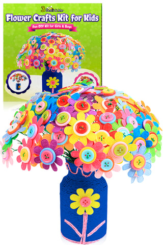 Flower Crafts Kit for Kids Age 4 to 12 - Fun DIY Craft Kit for Girls & Boys
